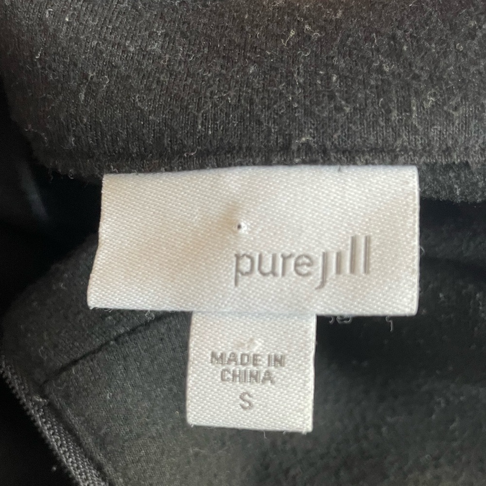J.Jill Pure Jill Women’s Size Small Fleece Sweatshirt Mid Length Black Jacket - Picture 7 of 11